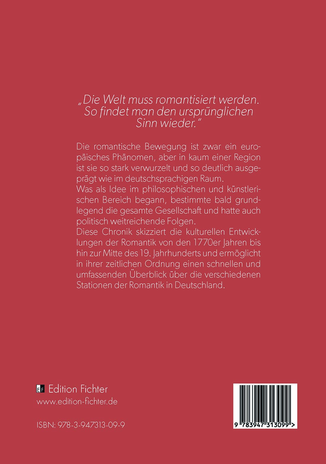 Rückseitencover Chronik der deutschen Romantik