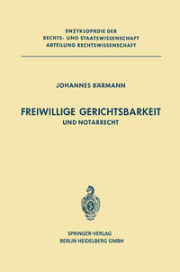 Vorderes Coverbild Freiwillige Gerichtsbarkeit und Notarrecht