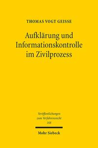Vorderes Coverbild Aufklärung und Informationskontrolle im Zivilprozess
