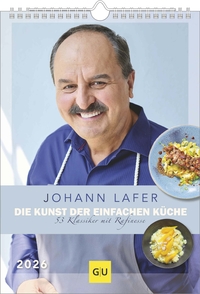 Vorderes Coverbild Johann Lafer Wochenkalender 2026 - Die Kunst der einfachen Küche - 53 Klassiker mit Rafinesse