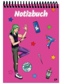 Vorderes Coverbild A 5 Notizblock Manga Quinn, pink, liniert