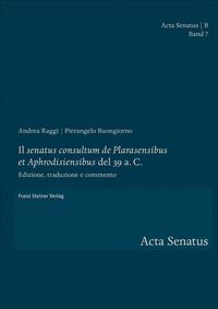 Vorderes Coverbild Il "senatus consultum de Plarasensibus et Aphrodisiensibus" del 39 a. C.