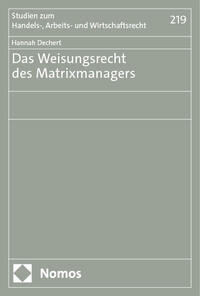 Vorderes Coverbild Das Weisungsrecht des Matrixmanagers
