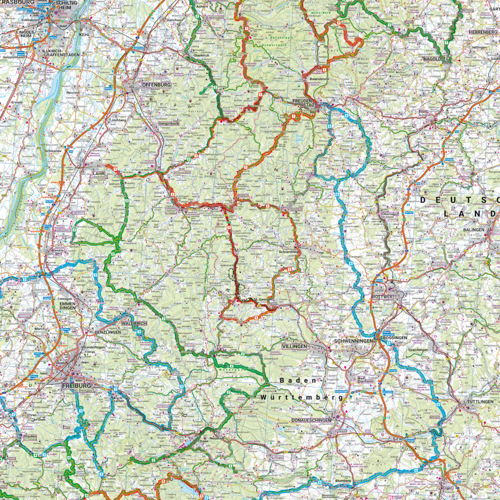 Beispielinhalt (Bild) Schwarzwald, Motorradkarte 1:200.000, freytag & berndt