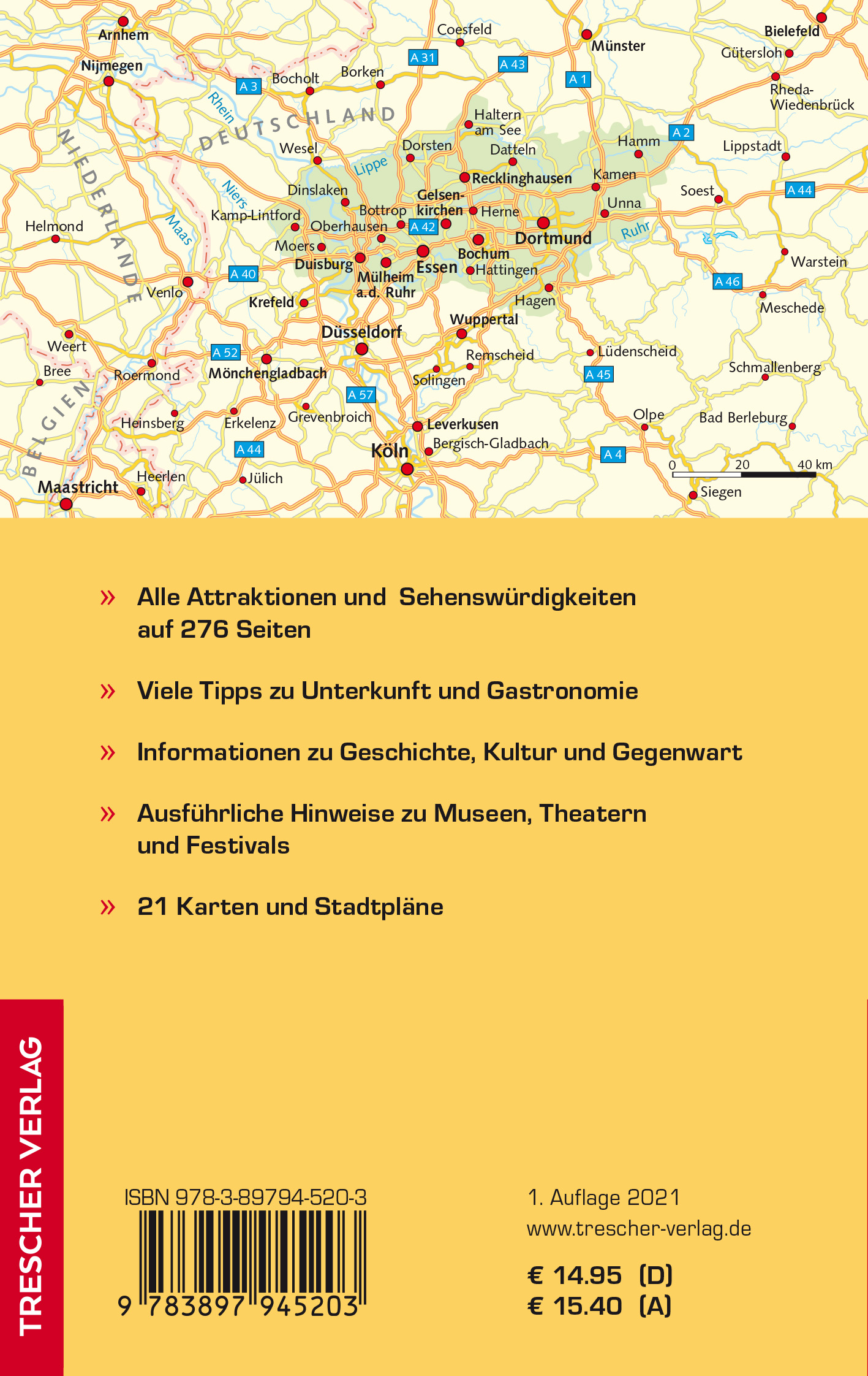 Rückseitencover TRESCHER Reiseführer Ruhrgebiet