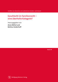 Vorderes Coverbild Geschlecht im Familienrecht – eine überholte Kategorie?