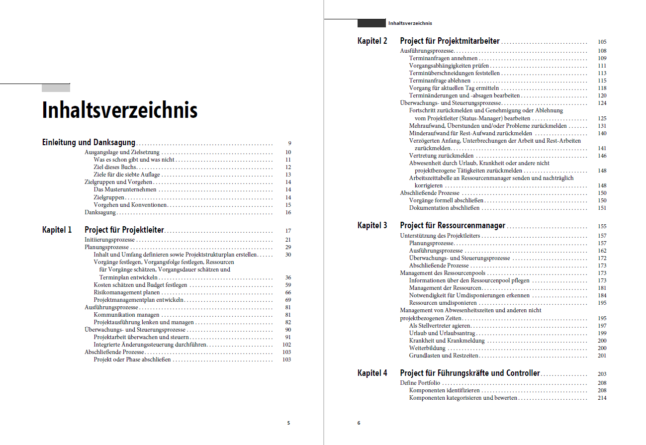 Beispielinhalt (Bild) Microsoft Project 2019