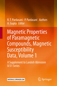 Vorderes Coverbild Magnetic Properties of Paramagnetic Compounds, Magnetic Susceptibility Data, Volume 1
