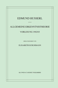 Vorderes Coverbild Allgemeine Erkenntnistheorie Vorlesung 1902/03