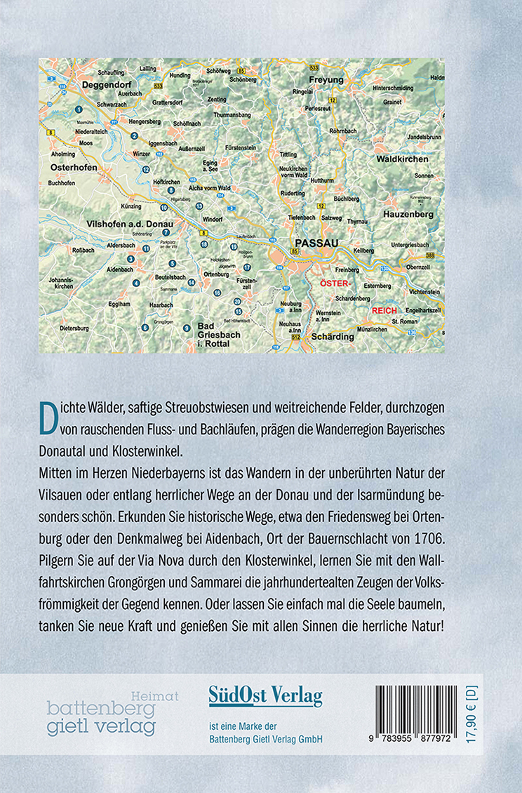 Rückseitencover Wanderführer Bayerisches Donautal & Klosterwinkel