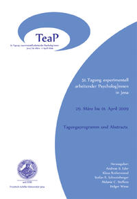 Vorderes Coverbild 51. Tagung experimentell arbeitender Psycholog/innen in Jena
