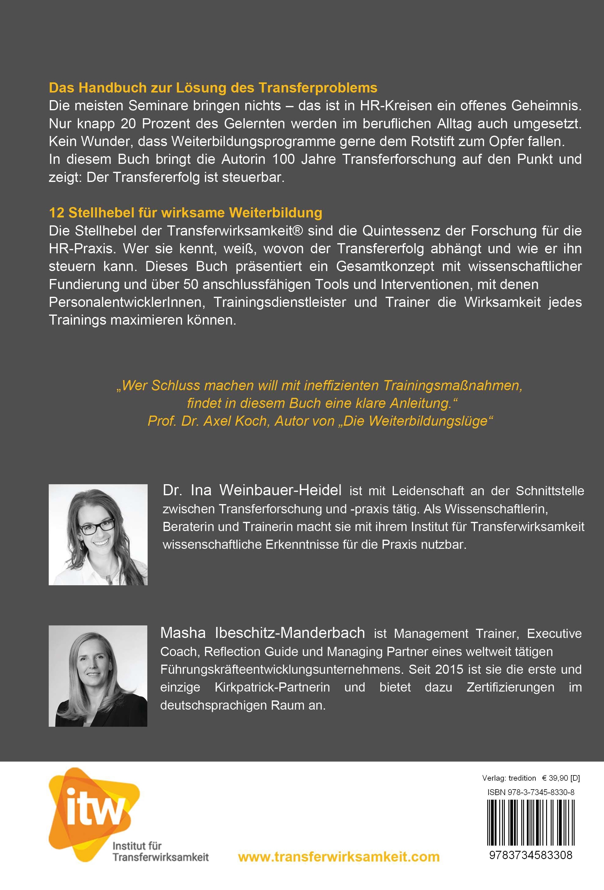 Rückseitencover Was Trainings wirklich wirksam macht