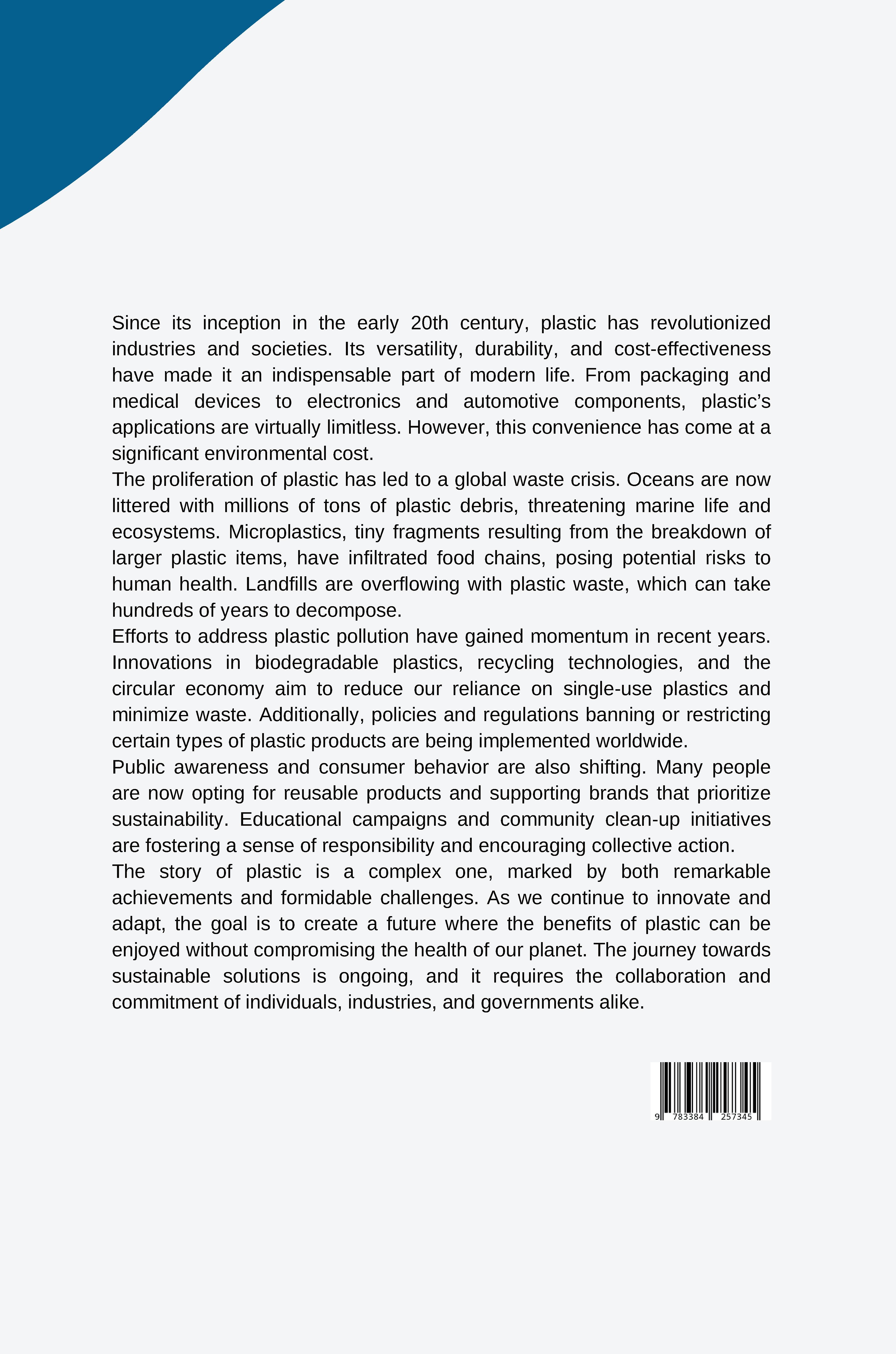 Rückseitencover A Material Revolution: The Story of Plastic and Its Impact