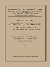 Vorderes Coverbild Commentationes Physicae Ad Physicam Generalem et ad Theoriam Soni Pertinentes