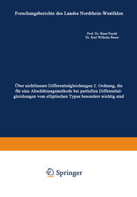 Vorderes Coverbild Über nichtlineare Differentialgleichungen 2. Ordnung, die für eine Abschätzungsmethode bei partiellen Differentialgleichungen vom elliptischen Typus besonders wichtig sind