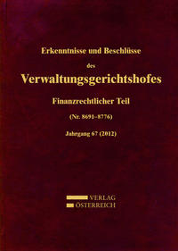 Vorderes Coverbild Erkenntnisse und Beschlüsse des Verwaltungsgerichtshofes