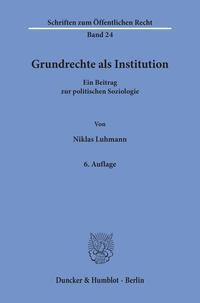Vorderes Coverbild Grundrechte als Institution.