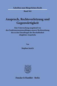 Vorderes Coverbild Anspruch, Rechtsverletzung und Gegenwärtigkeit.