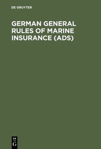 Vorderes Coverbild German General Rules of Marine Insurance (ADS)