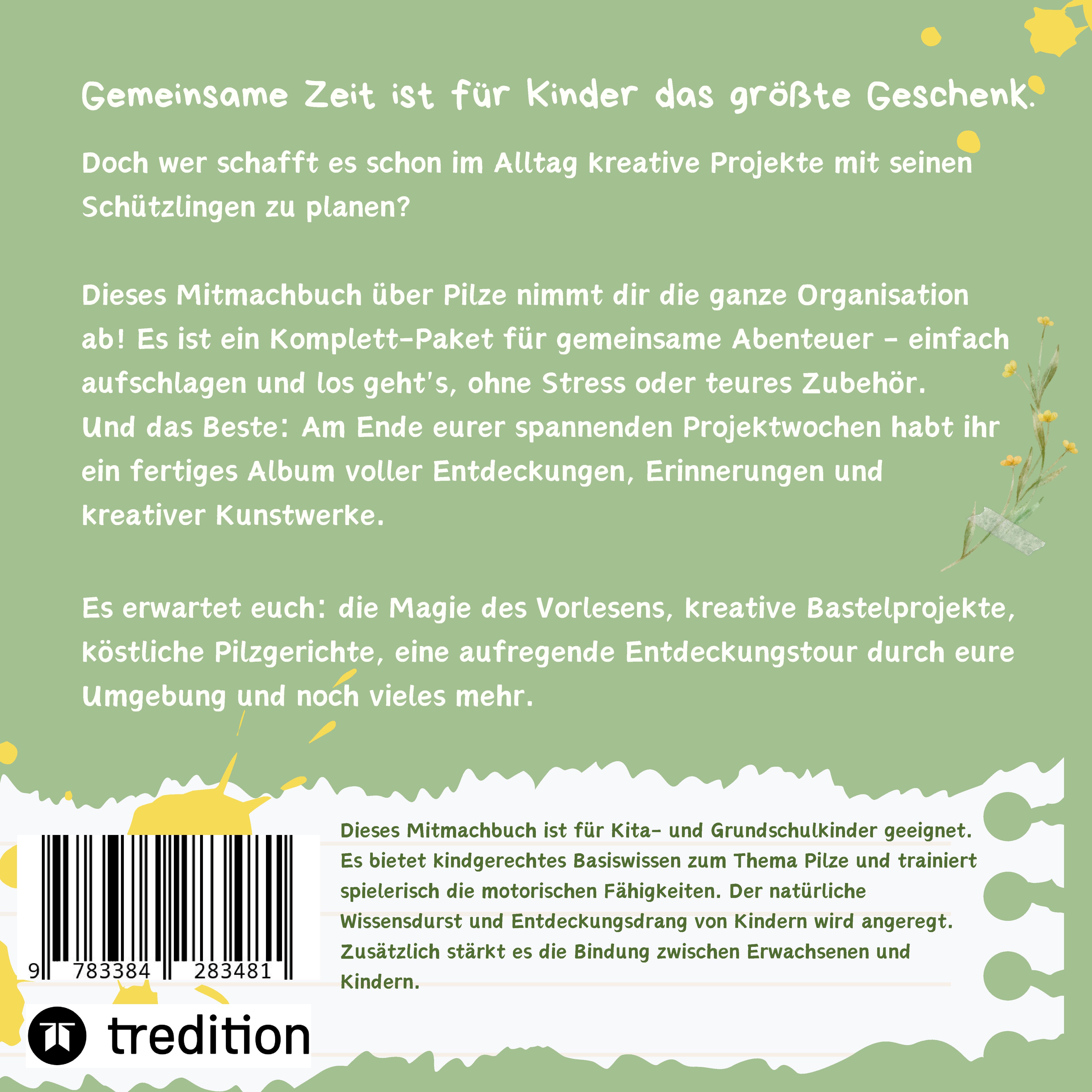 Rückseitencover Mitmachbuch : Langeweile aus - Wir entdecken heute: Pilze