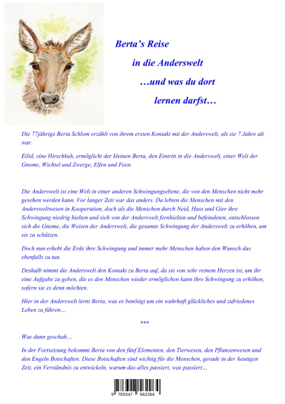 Rückseitencover Berta's Reise in die Anderswelt ...und was du dort lernen darfst...