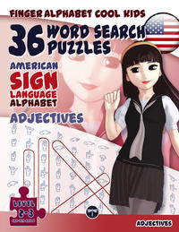 Vorderes Coverbild 36 Word Search Puzzles - American Sign Language Alphabet: Adjectives