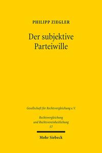 Vorderes Coverbild Der subjektive Parteiwille