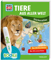 Vorderes Coverbild BOOKii® WAS IST WAS Stickeratlas Tiere aus aller Welt