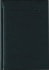 Vorderes Coverbild Buchkalender Tucson schwarz 2025 - Büro-Kalender A5 - Cheftimer - 1 Tag 1 Seite - 352 Seiten - Tucson-Einband - Termin-Planer - Zettler