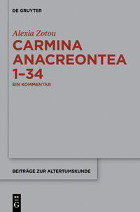 Vorderes Coverbild Carmina anacreontea 1-34