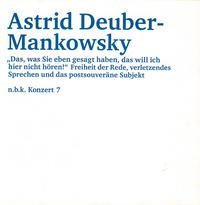Vorderes Coverbild Astrid Deuber-Mankowsky