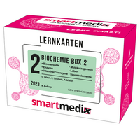 Vorderes Coverbild SmartMedix Lernkarten Biochemie Box 2: Bioenergetik, Enzyme, Enzymkinetik, Vitamine, Coenzyme, Molekulargenetik, Leber und Spurenelemente