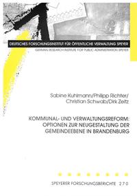 Vorderes Coverbild Kommunal- und Verwaltungsreform: Optionen zur Neugestaltung der Gemeindeebene in Brandenburg