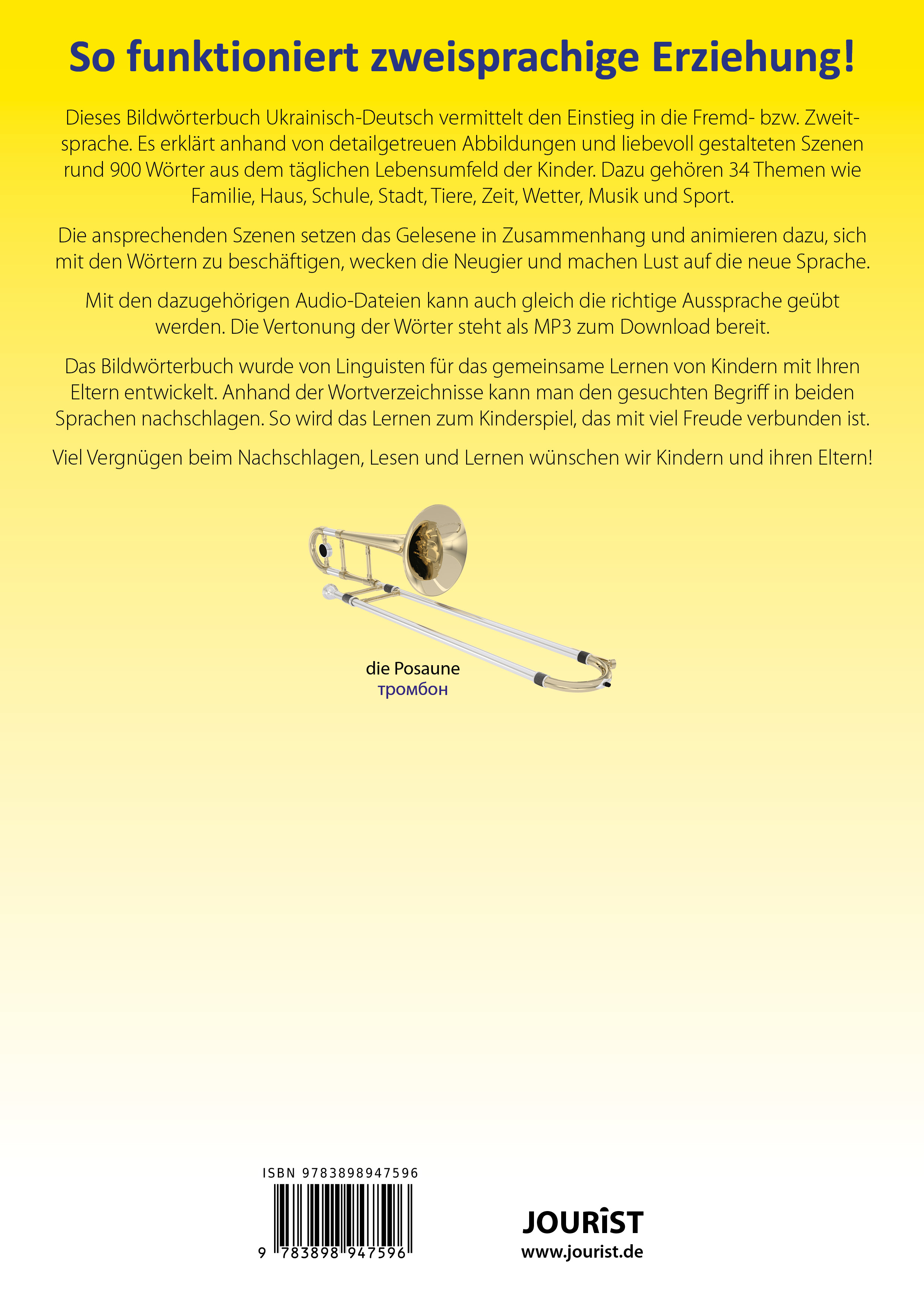 Rückseitencover Bildwörterbuch für Kinder und Eltern Ukrainisch-Deutsch