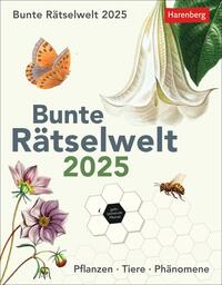 Vorderes Coverbild Bunte Rätselwelt Tagesabreißkalender 2025 - Pflanzen, Tiere, Phänomene
