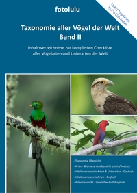 Vorderes Coverbild Taxonomie aller Vögel der Welt - Band II