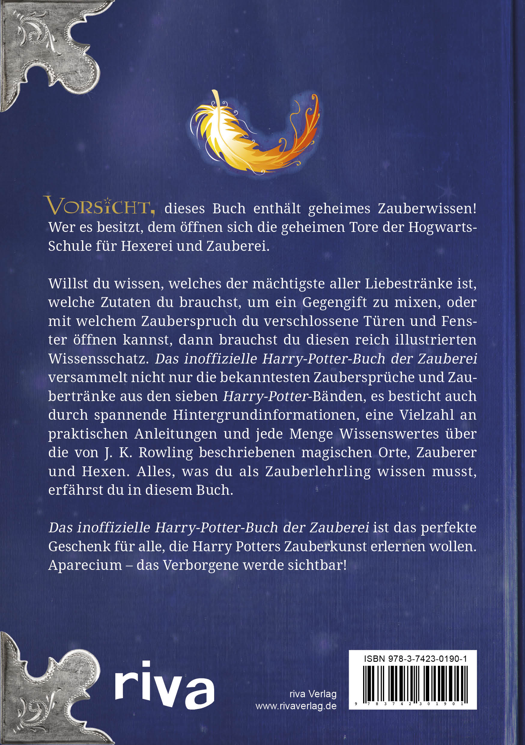 Rückseitencover Das inoffizielle Harry-Potter-Buch der Zauberei