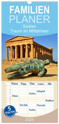 Vorderes Coverbild Familienplaner 2025 - Sizilien - Traum im Mittelmeer mit 5 Spalten (Wandkalender, 21 x 45 cm) CALVENDO