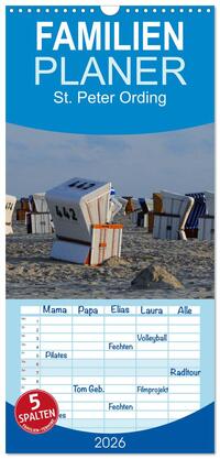 Vorderes Coverbild Familienplaner 2026 - St. Peter Ording mit 5 Spalten (Wandkalender, 21 x 45 cm) CALVENDO