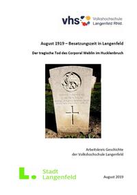 Vorderes Coverbild August 1919 – Besatzungszeit in Langenfeld