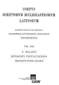 Vorderes Coverbild Sancti Hilarii episcopi pictaviensis tractatus super psalmos