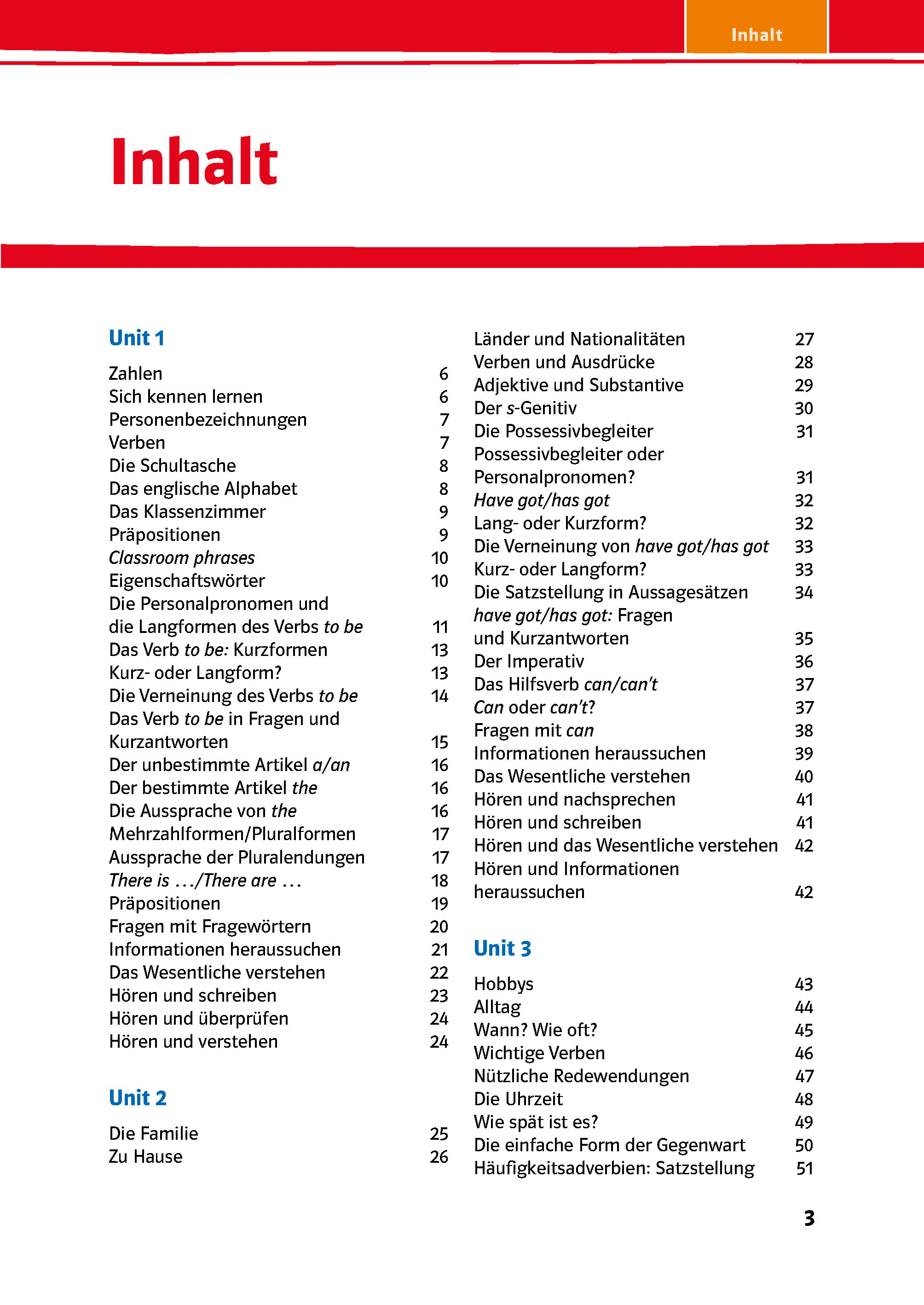 Beispielinhalt (Bild) Red Line 1 - Das Trainingsbuch