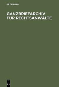 Vorderes Coverbild Ganzbriefarchiv für Rechtsanwälte