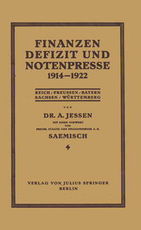 Vorderes Coverbild Finanzen Defizit und Notenpresse 1914–1922