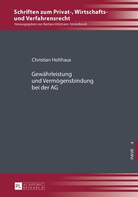 Vorderes Coverbild Gewährleistung und Vermögensbindung bei der AG