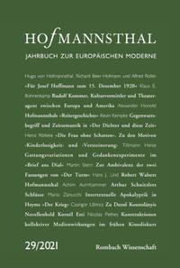 Vorderes Coverbild Hofmannsthal – Jahrbuch zur europäischen Moderne