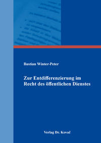 Vorderes Coverbild Zur Entdifferenzierung im Recht des öffentlichen Dienstes