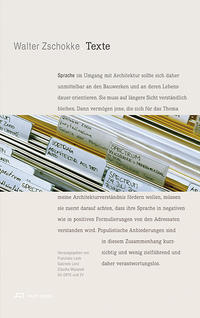 Vorderes Coverbild Walter Zschokke. Texte