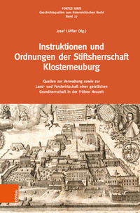 Vorderes Coverbild Instruktionen und Ordnungen der Stiftsherrschaft Klosterneuburg