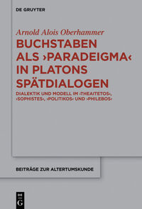 Vorderes Coverbild Buchstaben als paradeigma in Platons Spätdialogen